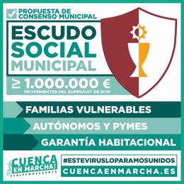 Cartel del Escudo Social que propone Cuenca en Marcha