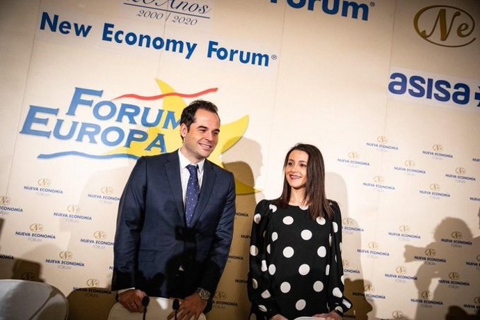 El vicepresidente de la Comunidad de Madrid, Ignacio Aguado, y la presidenta de Ciudadanos y portavoz en el Congreso de los Diputados, Inés Arrimadas.
