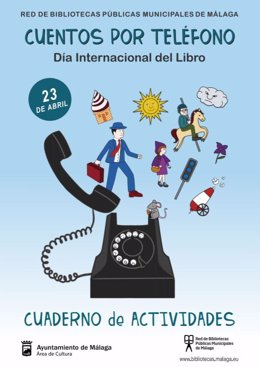 Cartel de actividades por el día del libro en las bibliotecas de Málaga