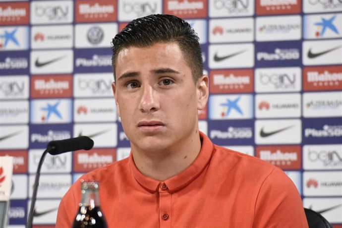 El jugador del Atlético de Madrid José María Giménez en rueda de prensa