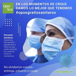 COMUNICADO: Opolex ofrece gratis la preparación de oposiciones de sanidad a prof