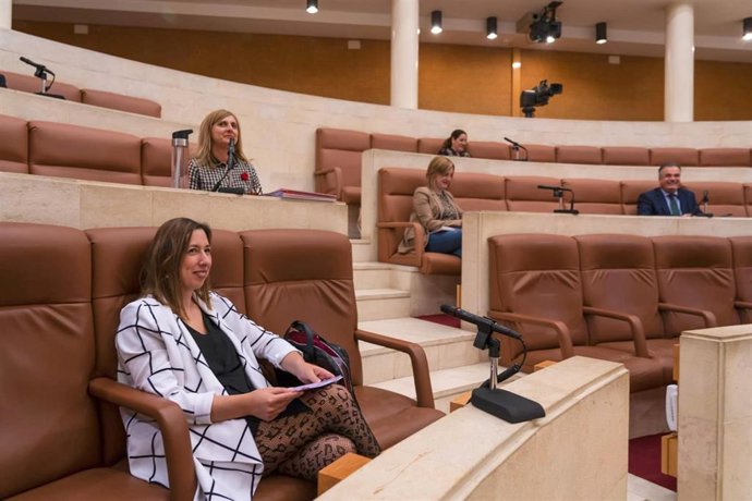 Consejera de Economía y Hacienda, María Sánchez, en su comparecencia en comisión parlamentaria sobre Covid