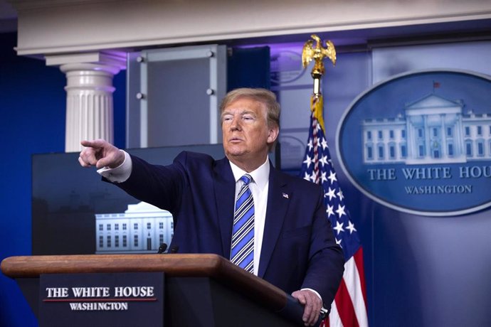 El presidente de EEUU, Donald Trump, durante una rueda de prensa en la Casa Blanca