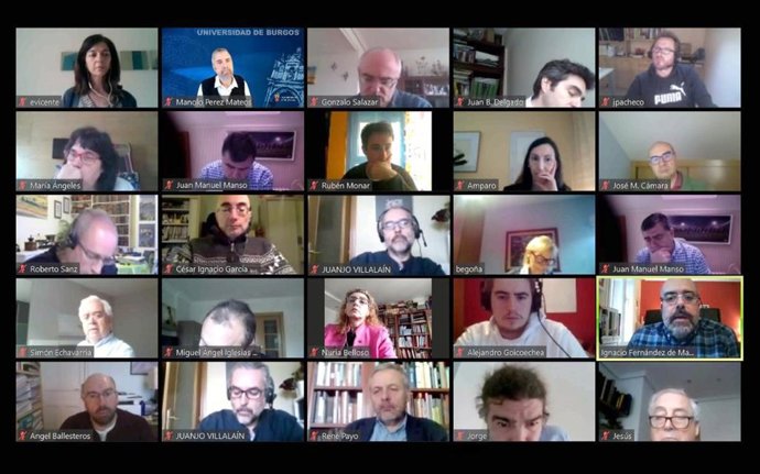 Reunión telemática en la plataforma virtual de la Universidad de Burgos.