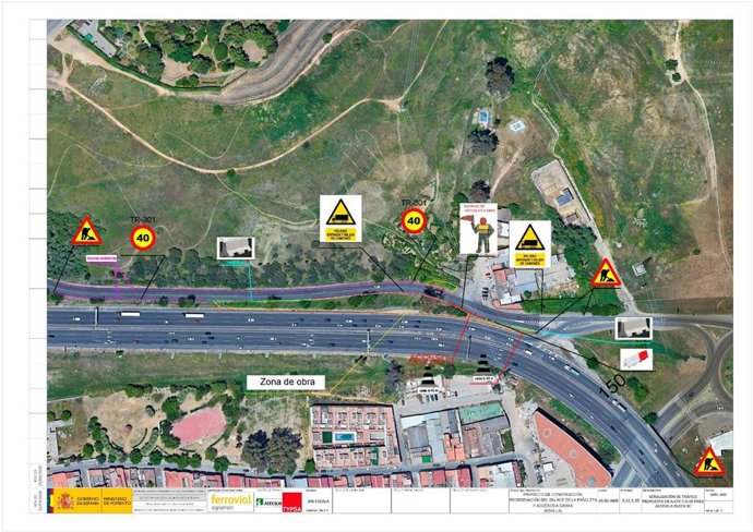 Plano del tramo de la A-474 denominado Cuesta del Caracol que se reabre al tráfico