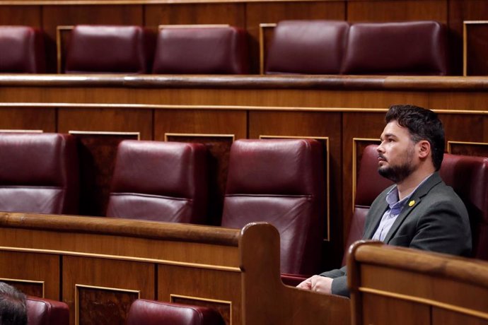 El portavoz de ERC, Gabriel Rufián, durante la sesión del control al Ejecutivo en el Congreso