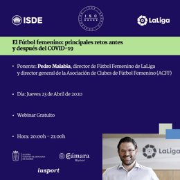 Pedro Malabia analizará los retos del fútbol femenino antes y después de la COVID-19