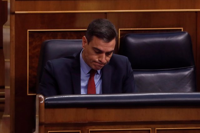 El presidente del Gobierno, Pedro Sánchez durante el pleno del Congreso este miércoles.