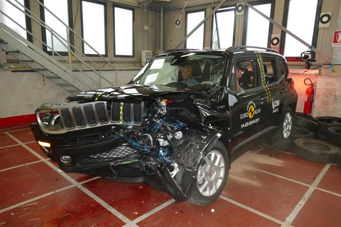 Prueba de impacto del Jeep Renegade realizada por Euro NCAP.