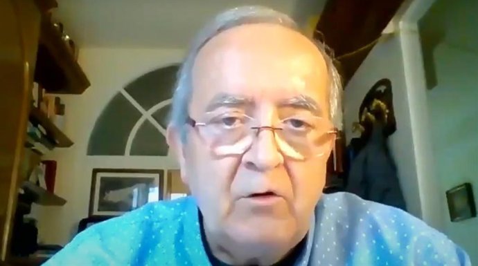 El presidente de Pimec, Josep González, este miércoles durante un encuentro virtual con la consellera de Empresa y Conocimiento de la Generalitat, ngels Chacón