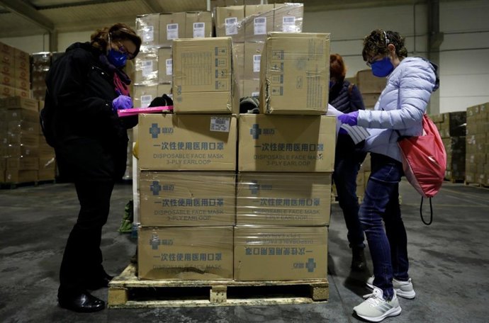 Material de protección llegado a la Comunitat Valenciana desde China