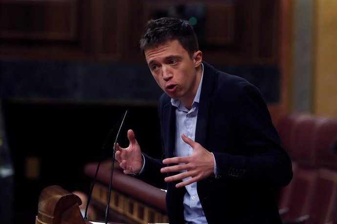 El líder de Más País, Íñigo Errejón, durante su intervención en el pleno del Congreso 