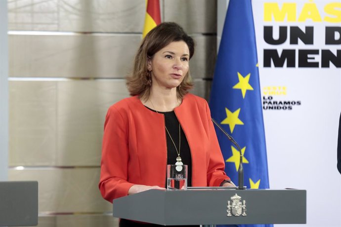 La secretaria general de Transportes, María José Rallo del Olmo, durante la rueda de prensa convocada tras la reunión del Comité Técnico de Gestión del COVID-19 