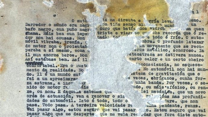 Fragmento de la obra original mecanografiada por el autor gallego