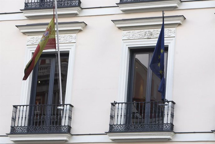 Bandera Espanya i de la Unió Europea
