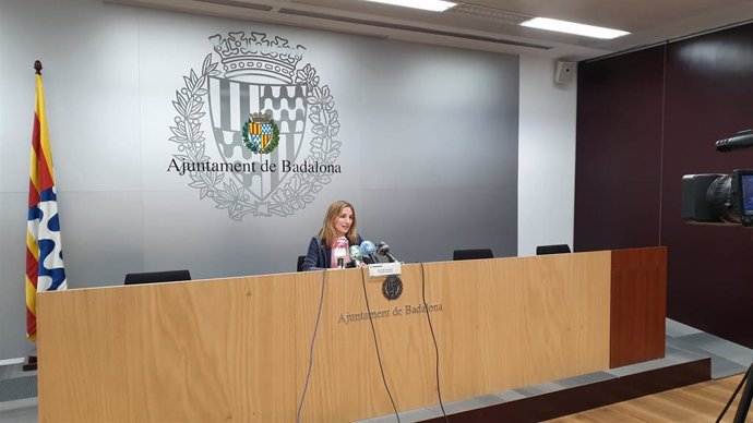 Rueda de prensa de la alcaldesa accidental de Badalona (Barcelona), Ada Llauradó.
