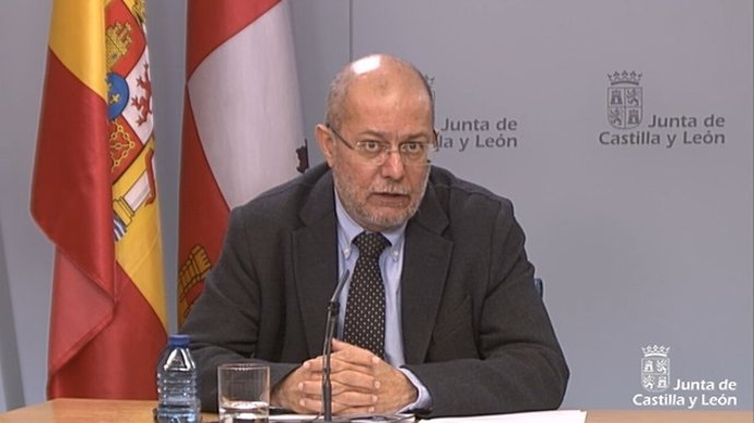 Captura de la comparecencia telmática de Igea al término del Consejo de Gobierno.