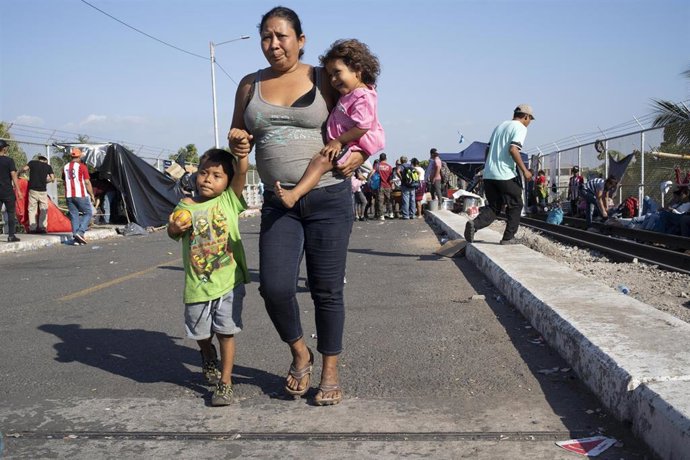 Migrantes guatemaltecos en Ciudad Hidalgo (México)