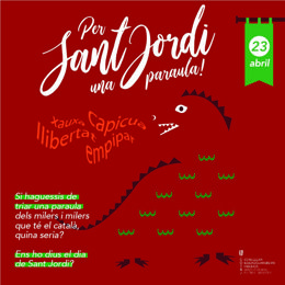 Imagen de la campaña 'Per Sant Jordi, una paraula' para compartir palabras en catalán en redes sociales.