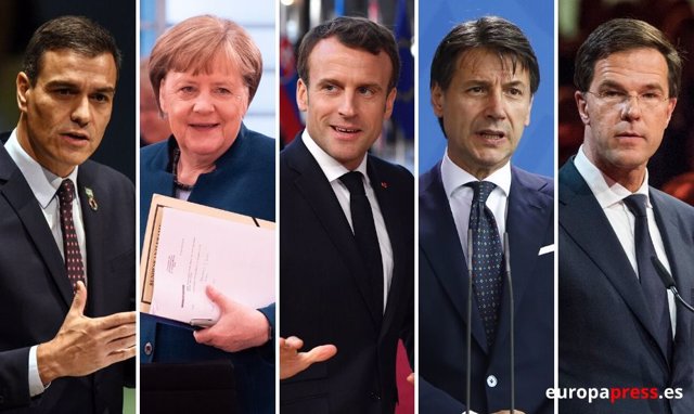 Sánchez, Merkel, Macron, Conte y Rutte