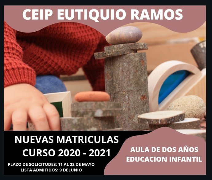 Cartel anunciador del aula de dos años