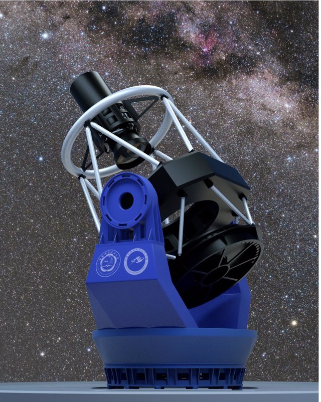 Ilustración del telescopio WFST de 2,5 metros
