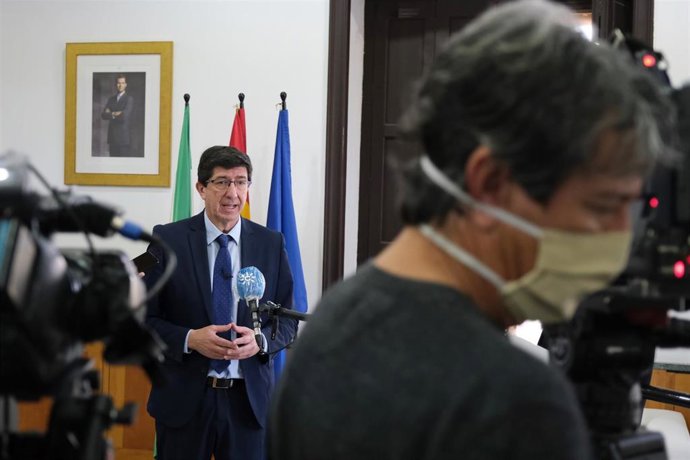 El vicepresidente de la Junta y consejero de Turismo, Regeneración, Justicia y Administración Local, Juan Marín.