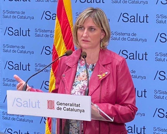 La consellera de Salut de la Generalitat, Alba Vergés, durant la roda de premsa telemtica