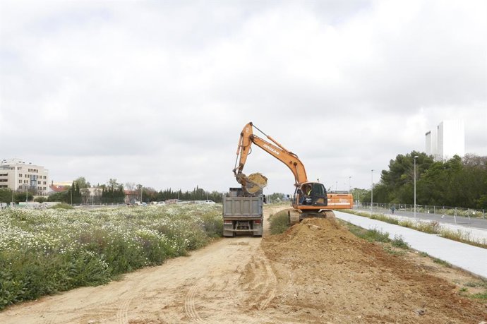 Obras del parque central de Mairena del Aljarafe