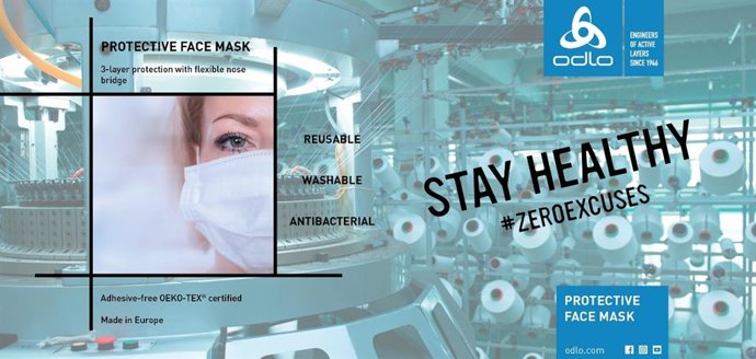 La marca deportiva Odlo se une a la producción de máscaras faciales para hacer frente a la COVID-19