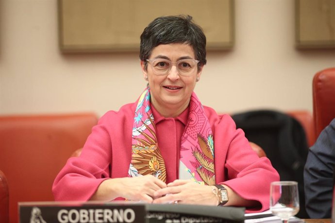 La ministra de Asuntos Exteriores, Unión Europea y Cooperación, Arancha González Laya, en la reunión de la Comisión de Asuntos Exteriores en el Congreso