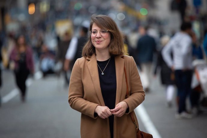 La teniente de alcalde de Barcelona Janet Sanz en el primer fin de semana de  'Obrim carrers' a 1 de febrero de 2020