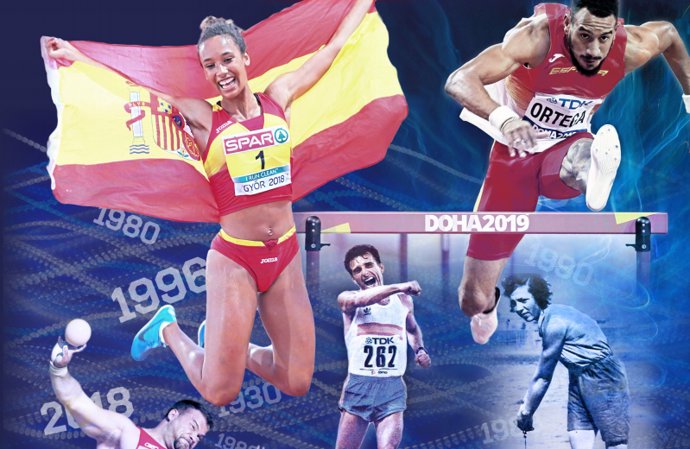 Extracto de la portada del libro 'Cronología de los récords y mejores marcas españolas de atletismo'.