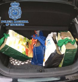 HAchís incautado por la Policía Nacional a un conductor durante un control policial durante el estado de alarma