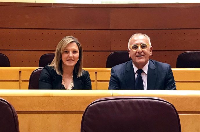 Los senadores del PAR Belén Ibarz y Clemente Sánchez-Garnica.