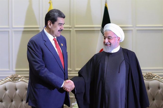 Los presidentes de Venezuela, Nicolás Maduro, e Irán, Hasán Rohani