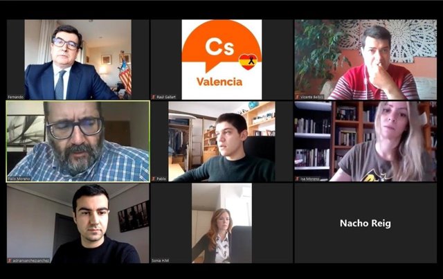 El portavoz de Ciudadanos (Cs) en el Ayuntamiento de Valencia, Fernando Giner, ha presentado hoy a los medios de comunicación, en rueda de prensa telemática, un plan de reconstrucción y recuperación para Valencia