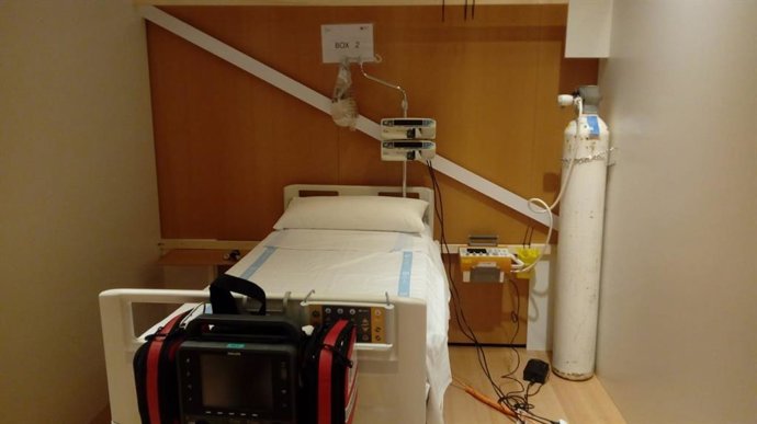 Una cama de la unidad de curas intermedias instalada en el Palacio de Congresos de Palma