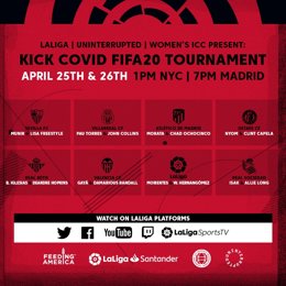 Jugadores de LaLiga participarán en el torneo Kick Covid FIFA 20 para recaudar fondos contra el coronavirus