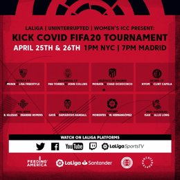 Fútbol.- Jugadores de LaLiga, NBA, NFL y NWSL jugarán en el Kick Covid FIFA 20 p