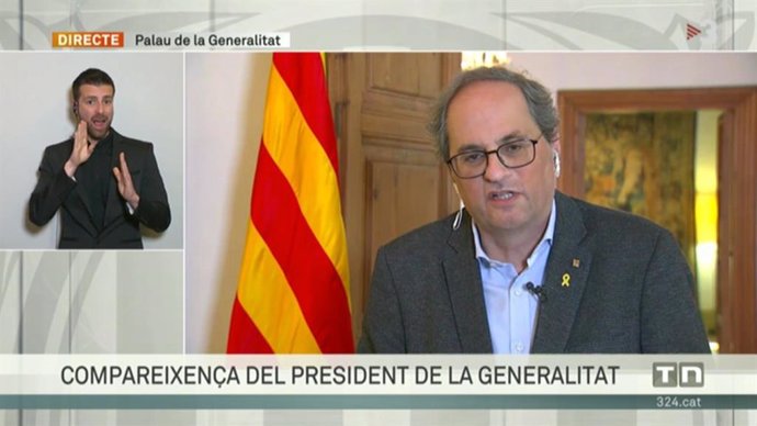 El presidente de la Generalitat, Quim Torra, comparece tras el Consell Executiu extraordinario