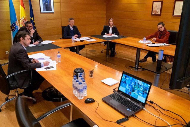 El vicepresidente de la Xunta, Alfonso Rueda, preside la reunión del Centro de Coordinación Operativa (Cecop) de Galicia.