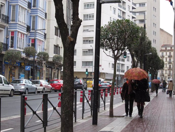 Paraguas, lluvia en Logroño