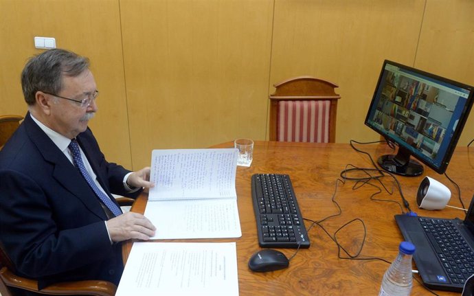 El presidente del Gobierno de Ceuta, Juan Vivas, en la videoconferencia