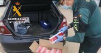 Intervenidas en Palos (Huelva) 1.410 cajetillas de tabaco de contrabando ocultas en tres vehículos