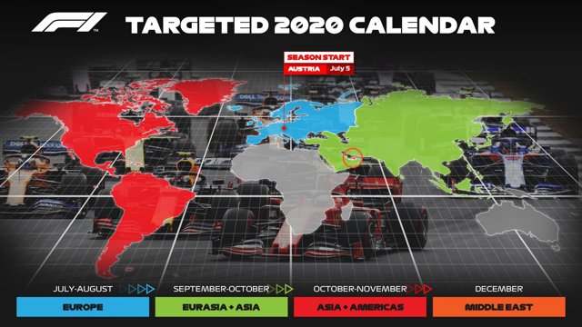 Calendario 2020 de la F1