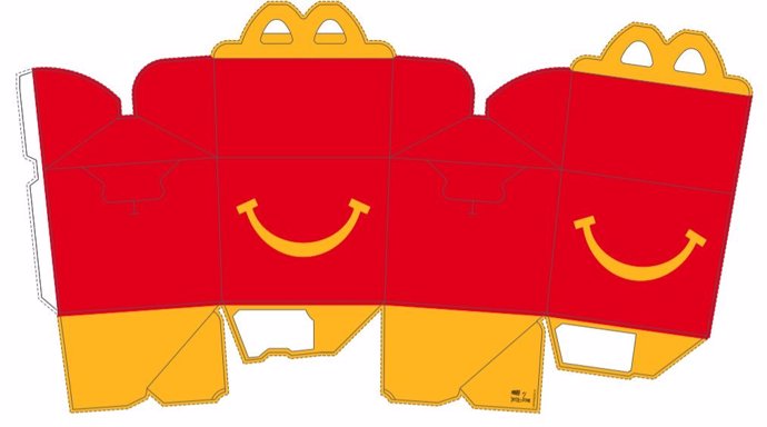 Plantilla de la caja de un 'Happy Meal' de McDonalds