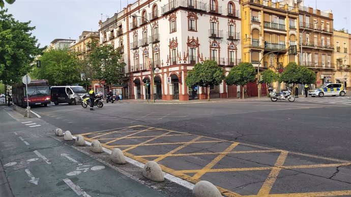 Control policial en Sevilla capital