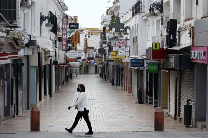 Toremolino (Málaga) completamente vacía por la crisis de Covid-19. Málaga a 27 de abril del 2020