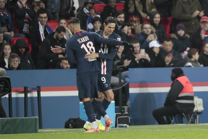 Edinson Cavani en un partit entre el Paris Saint-Germain i l'AS Saint-Etienne, el 8 de gener del 2020.